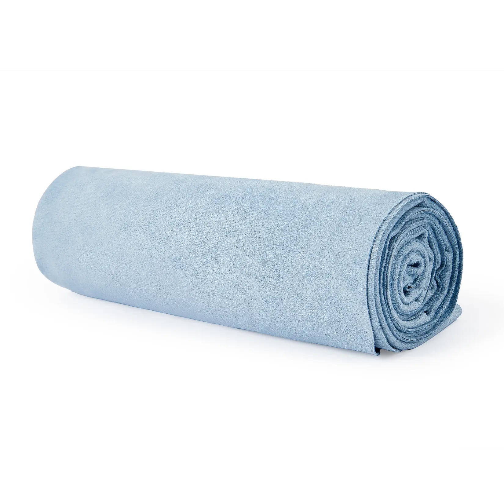 Non-Slip Suede Microfiber Yoga Mat Towel, Soft Lightweight Sweat Absorbent & Quick Dry Mat Cover, Ideal for Hot Yoga, Bikram and Pilates, 72" x 26" (183 x 67 cm), Baby Blue