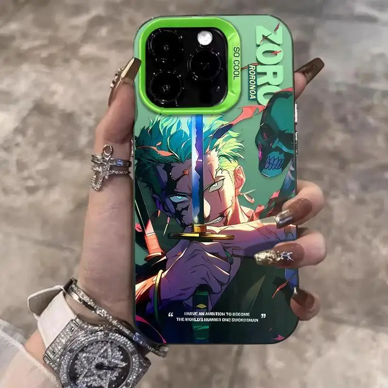 3D Effect Roronoa Zoro Smartphone Case - Colorful, Shockproof Cover for Cool Handheld Cellphone Users, Compatible with iPhone 11 12 13 14 15 16 17 Pro Max, Plus, Mini, Animal, Protection