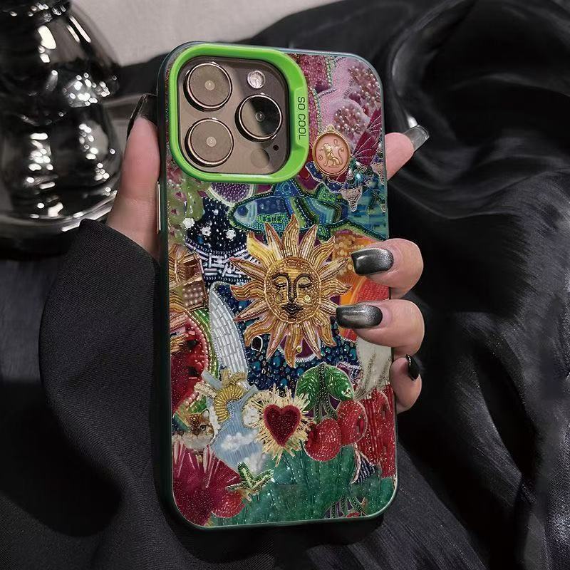 Cherry Sunshine Pattern Phone Case for iPhone 17 16 Pro Max 16 Plus 15 Pro Max 14 13 12 11 Max Protective Stylish Smartphone Cover Screen Protector Cellphone Protection