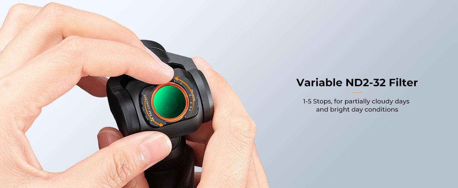 K&F Concept Effect Filters Compatible with DJI OSMO Pocket 3 External Expanded View Accessories Filters (ND2-32 + ND32-512)