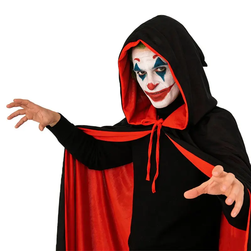 Halloween Cape Adult Costume Prop, Face Stand Collar Death God Witch Cloak, Pirate Cape, Vampire Role Play Veil, Carnival Dress