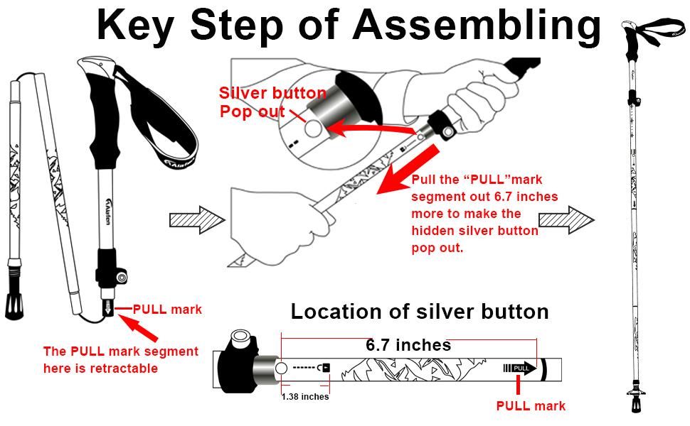 Aluminum Collapsible Ultralight Travel Trekking Hiking Pole for Men and Women