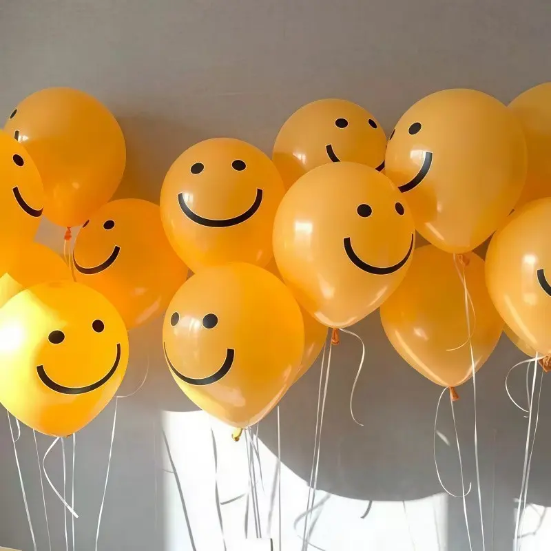 30pcs Smiley Face Party Balloons, 10 Inch High-Quality Latex Balloons, Birthday Party Decor, Birthday Decorations, Wedding Baby Shower, Fun Celebration