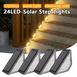 Solar Step Lights,1/2/4Pack Solar Stair Lights，outdoor step lights，solar step lights outdoor waterproof，solar stair lights outdoor waterproof，solar step lights outdoor waterproof，Auto On Off, for Steps,Stair,Patio,Yard,Porch,Front Door,Sidewalk,Deck Decor