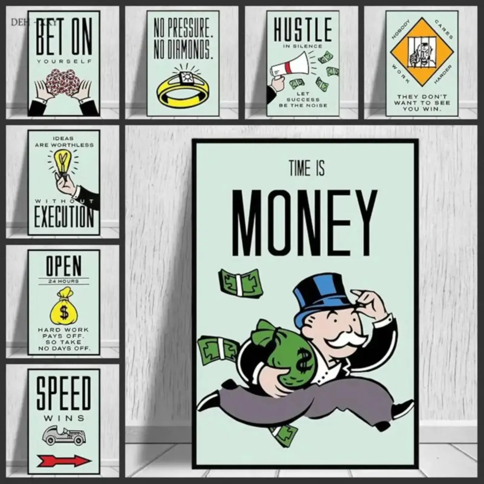 Wealth Is Reward Canvas Poster, Business Motivational Wall Art for Office Apartment Decor