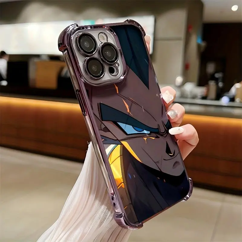 Phone case: Anime fierce eyes V-Vegetas Cool Cartoon d-dragons-s Phone Case Suitable for iPhone 17 16 15 14 13 12 11  Pro Max Air Anti Fall Transparent Soft Back Cover