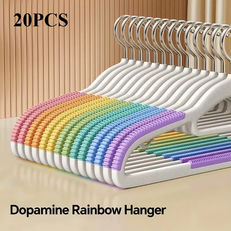 20/40/60Pcs Anti Shoulder Bump Non Slip Plastic Clothes Hangers Wardrobe Laundry Hanging Rack