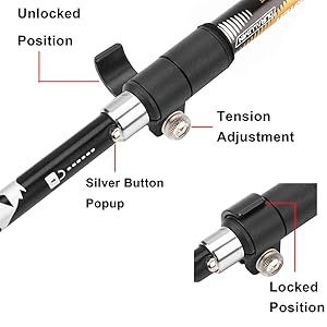 Aluminum Collapsible Ultralight Travel Trekking Hiking Pole for Men and Women