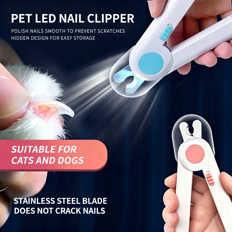 Gravity Pet Nail Clippers Dog LED Nail Clipper Cat Nail Clipper Cat and Dog Push Type