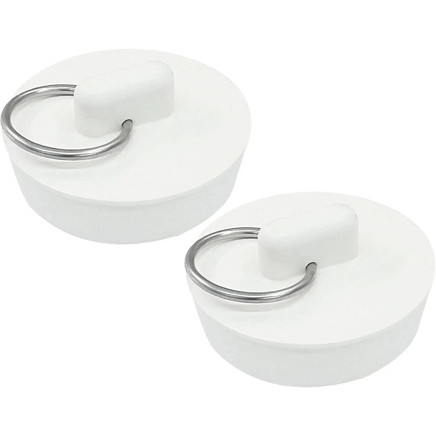 2 Pack Rubber Drain Stopper 1-1/2" to 1-5/8" Bathtub Drain Plug