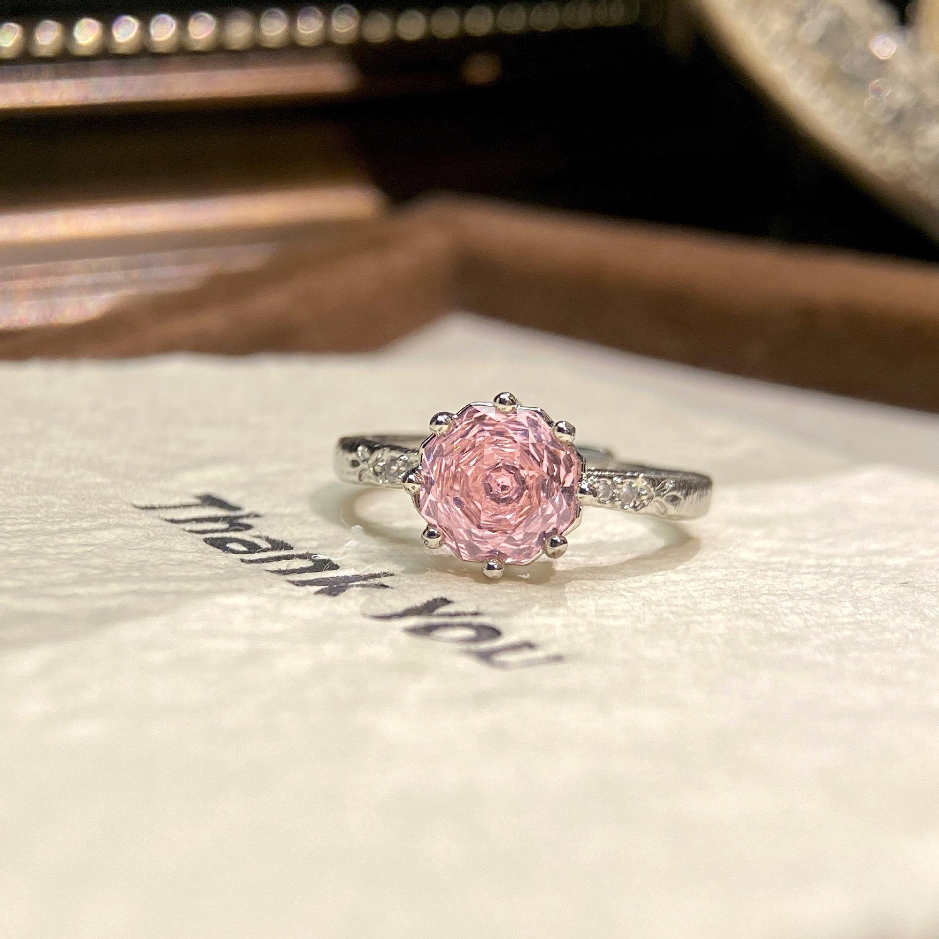 💜 💙 💖 🤍 🌈   8-Prong Millennium Rose Cut CZ Ring |   Octagonal Stackable Ring |   Vintage Inspired Minimalist Jewelry |   Light Luxury Everyday Elegance |   5 Colors (Purple, Blue, Pink, White, Iridescent) ✨   – Great Gift Idea for Self Care & Anyone