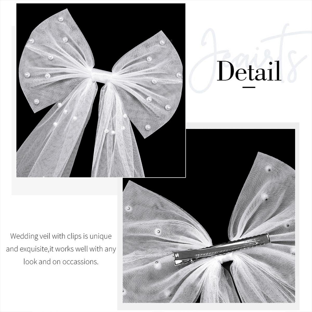 Bride-to-be pearl bow headband hair clip mesh hair accessory bachelorette party accessory