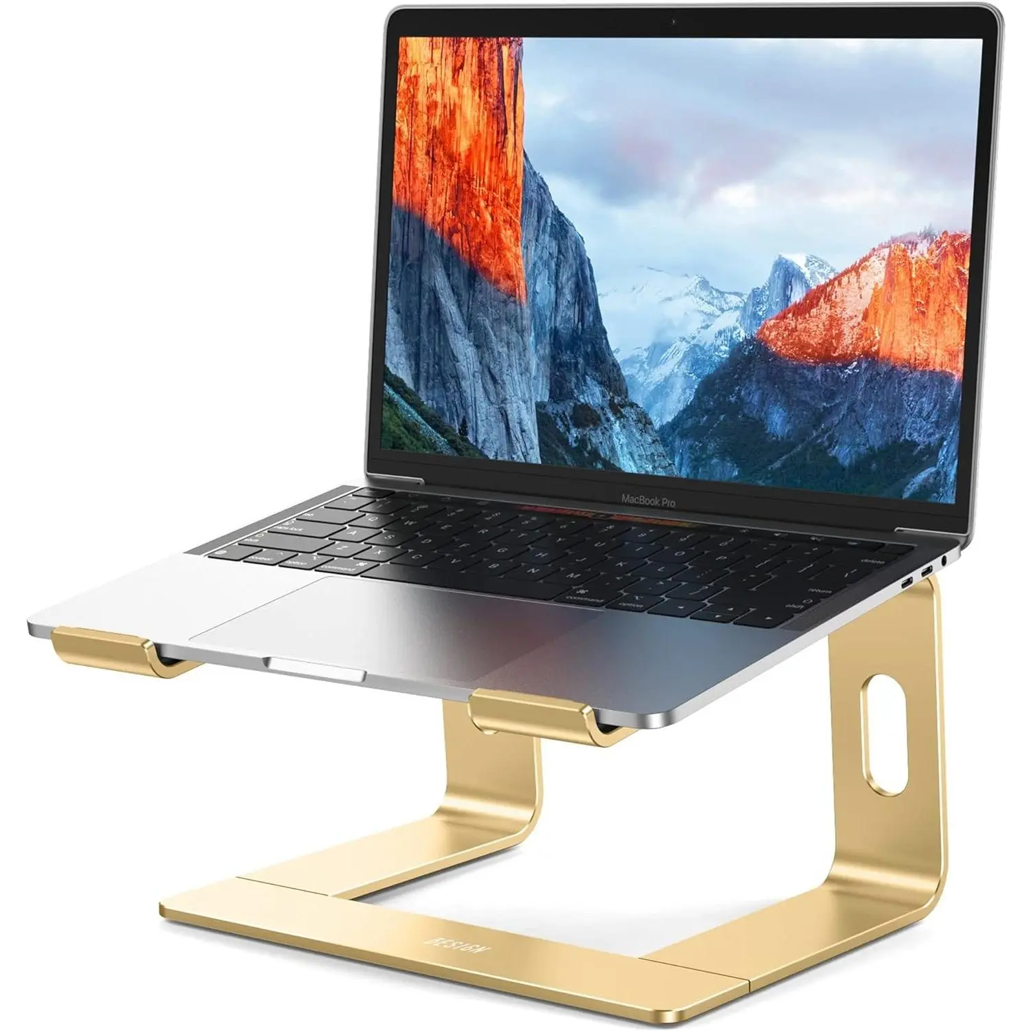 LS03 Aluminum Laptop Stand, Ergonomic Detachable Computer Stand, Notebook Riser, Laptop Mount Compatible with Air, Pro, Dell, HP, Lenovo More 10-15.6" Laptops, Gold