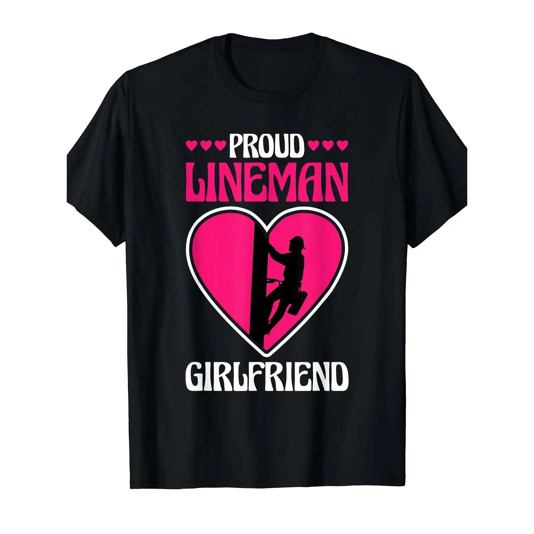 [100% Cotton] 100% Cotton  Proud Lineman Girlfriend Lineman Linemen Boyfriend T Shirt Streetwear Menswear Basic Print Soft