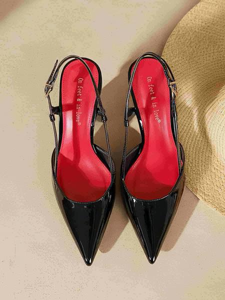 Women's Pointed Toe Stiletto Heels, Patent Leather Slip-On Shoes, Sexy Fashion High Heels for All Seasons, Comfortable Commuting Footwear