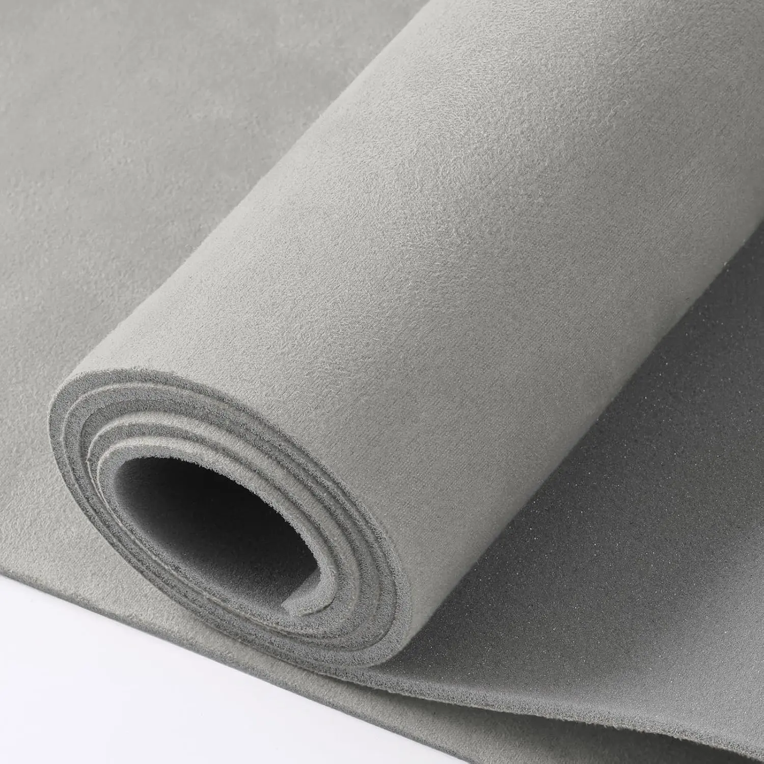 Suede Auto Headliner Fabric 108" L × 60" W with Foam Backing Suede Wrap Car Interior Material Gray Headliner Replacement Material for Car/Truck/SUV/RV Roof, Light Gray