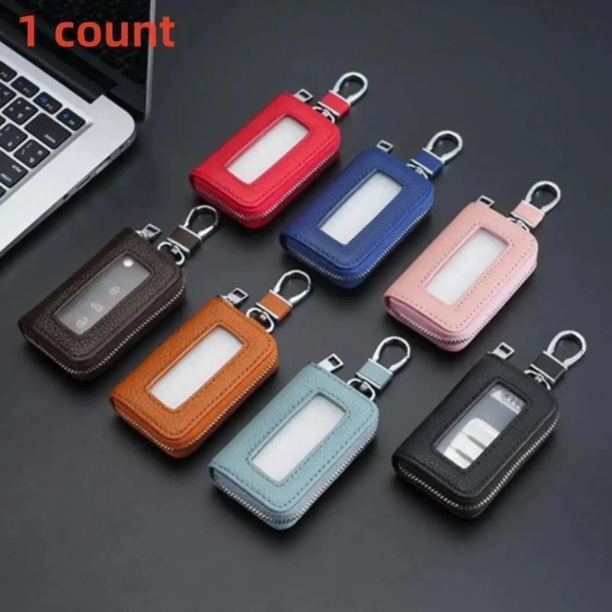 PU Leather Compact Car Key Fob Cover - Premium Protective Case for Men, Women (Bag Accessory Charm), Car Key Accessory, Key Covers For Car Keys