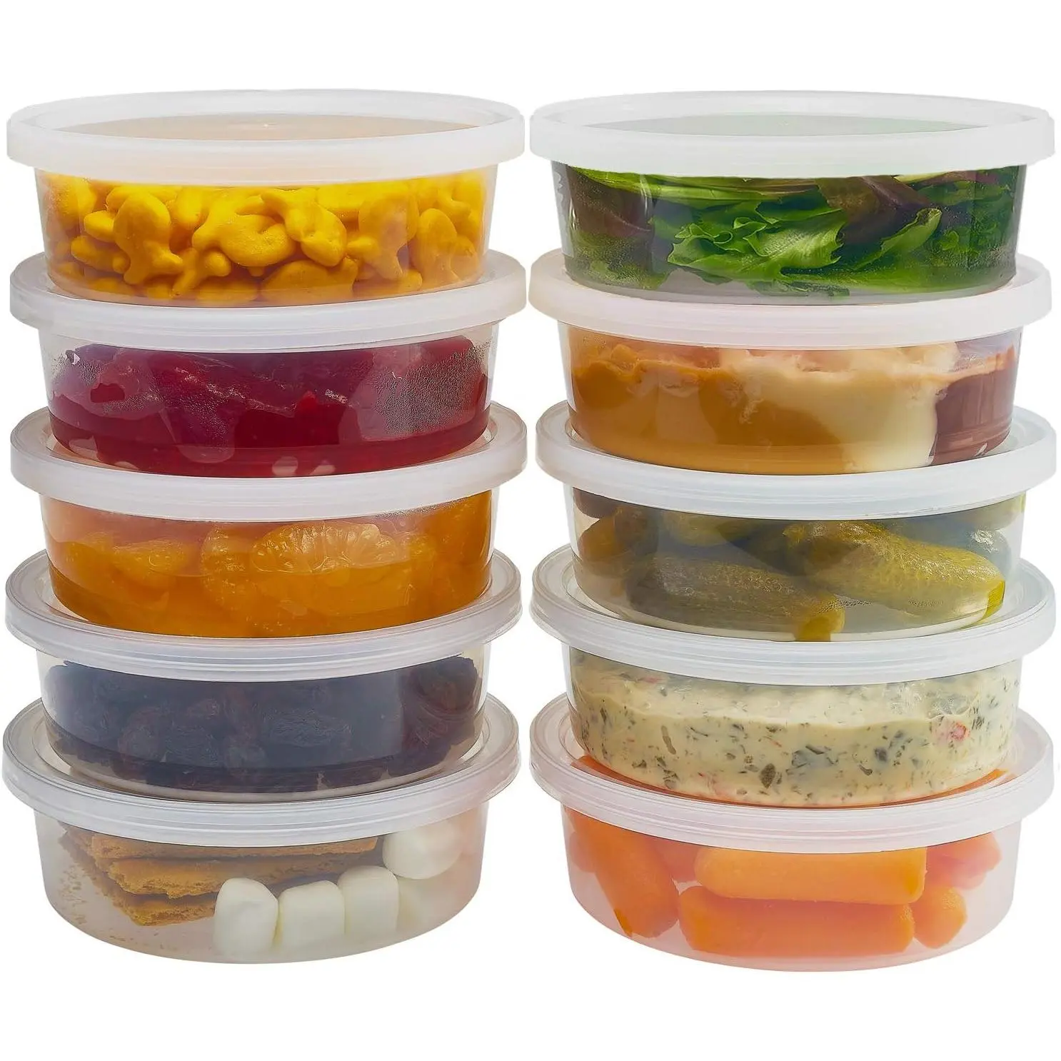 - Deli Containers with  Leakproof - 40 Pack  Plastic Microwavable Clear  Storage Container  Heavy-Duty Quality, Freezer & Dishwasher Safe (8 oz.)