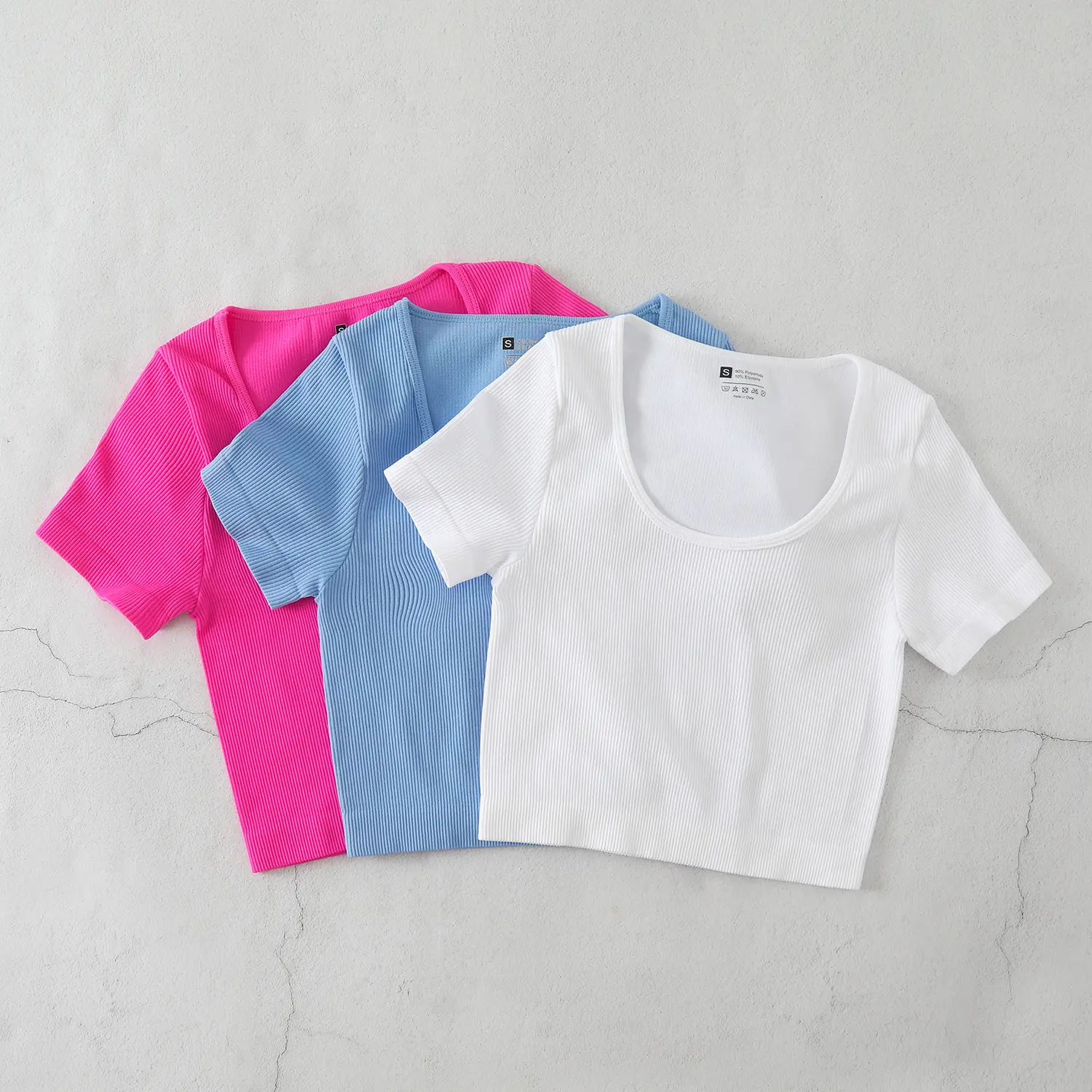 Large Round Neck Yoga Wear, Sexy Short Elastic Crop Top, Fitness Wear for Autumn and Winter, Seamless Sports T-Shirt