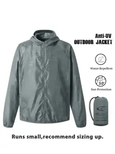 Unisex UV Protection Jacket, Sun Protective Clothing, Outdoor Hiking Camping Travel Anti UV Coat, Summer Lightweight Quick Dry Easy Storage Windbreaker With Storage Bag, Zip Up Jacket, Sports Jacket, Hiking Camping Clothes