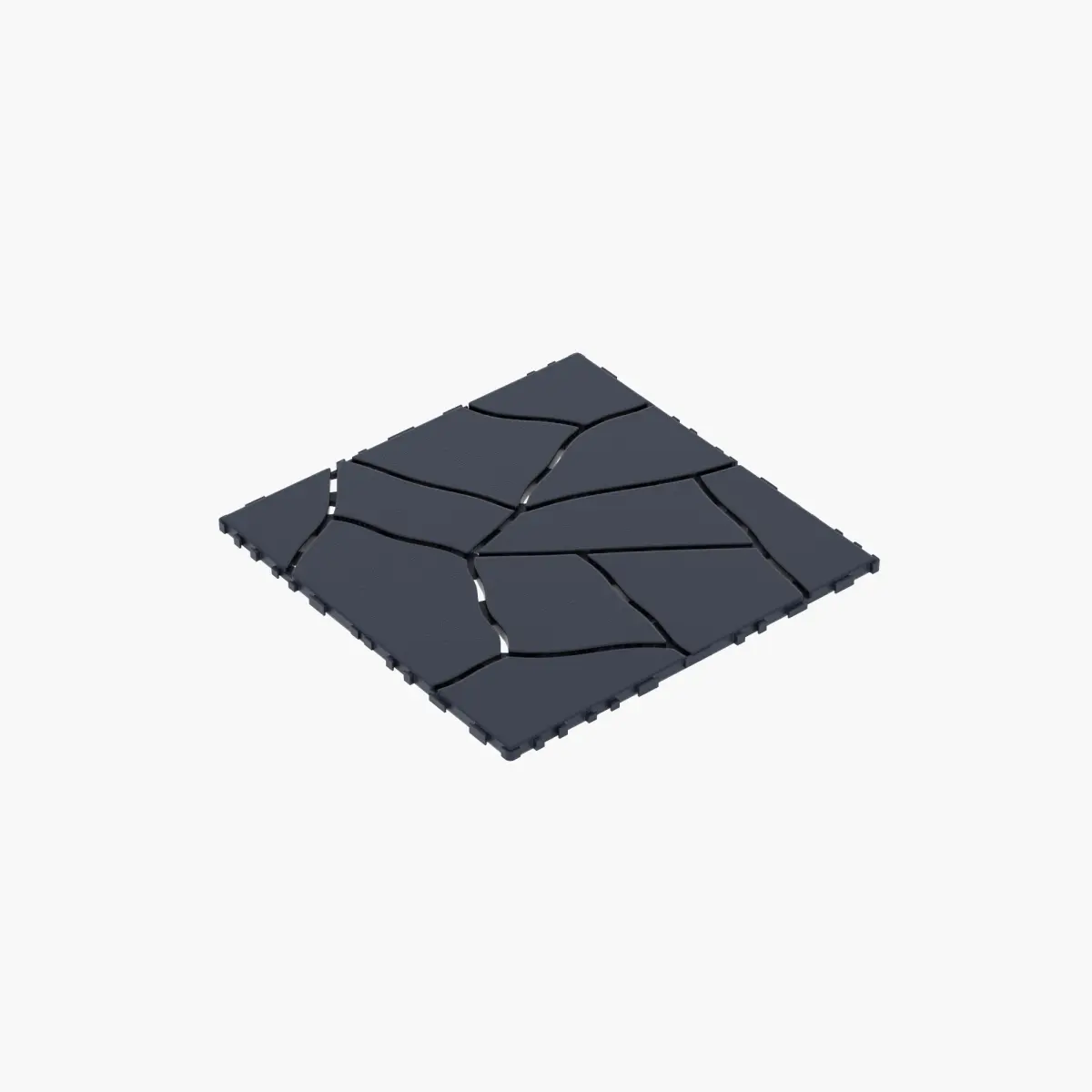 Stone Style 12" Patio Deck Tiles, DIY Module Interlocking Decking Tiles Floor Tile,Easy and Quick Installation Court Tiles for Porch Poolside Balcony Backyard 44pcs DARK GRAY    RR
