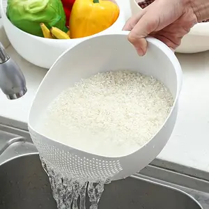 1/2/3-piece Multi-purpose Kitchen Washing Basket Set: Combines Washing, Draining, and Rice Washing in One Convenient Design. Perfect for Cleaning Vegetables and Fruits, This Set Also Boasts A Variety of Handy Features