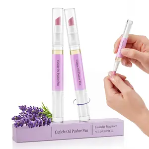 2 Pcs 2-in-1 Cuticle Remover Pen, Ceramic Cuticle Oil Pusher for Hangnails & Dry Nails, Nail Care Tool for Repair, Nourish, Moisturize & Brighten Nails