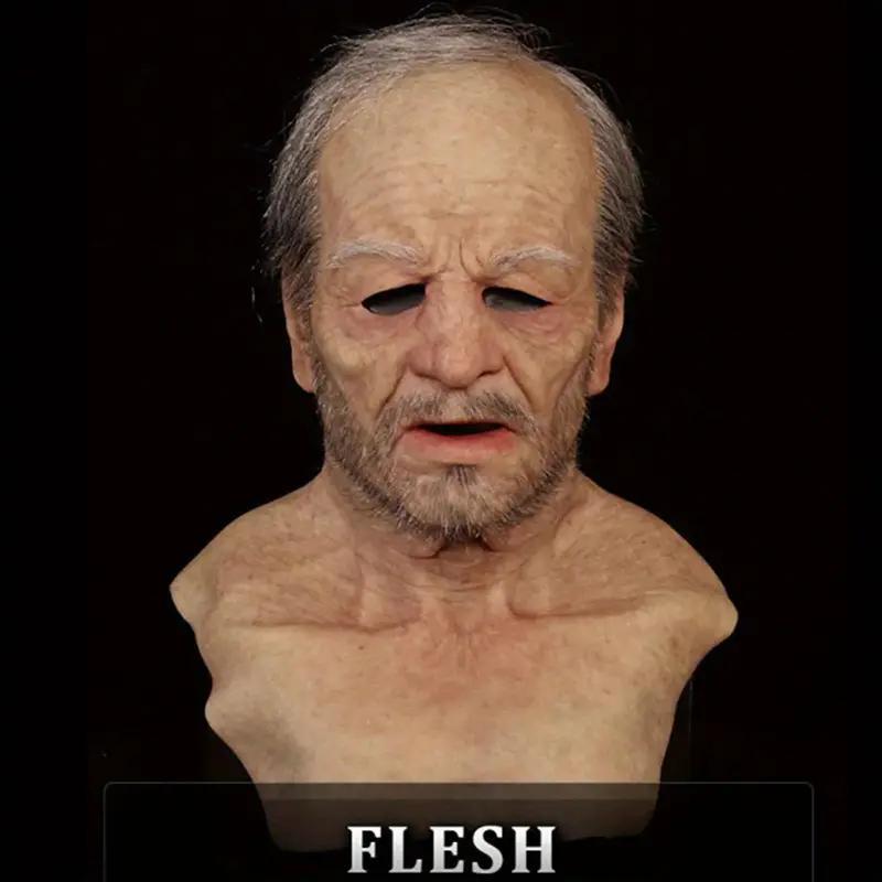 Funny Mask, 1 Count Soft Grandpa Adult Full Coverage Holiday Party Headwear, Party Mask for Men & Women, Latex Mask