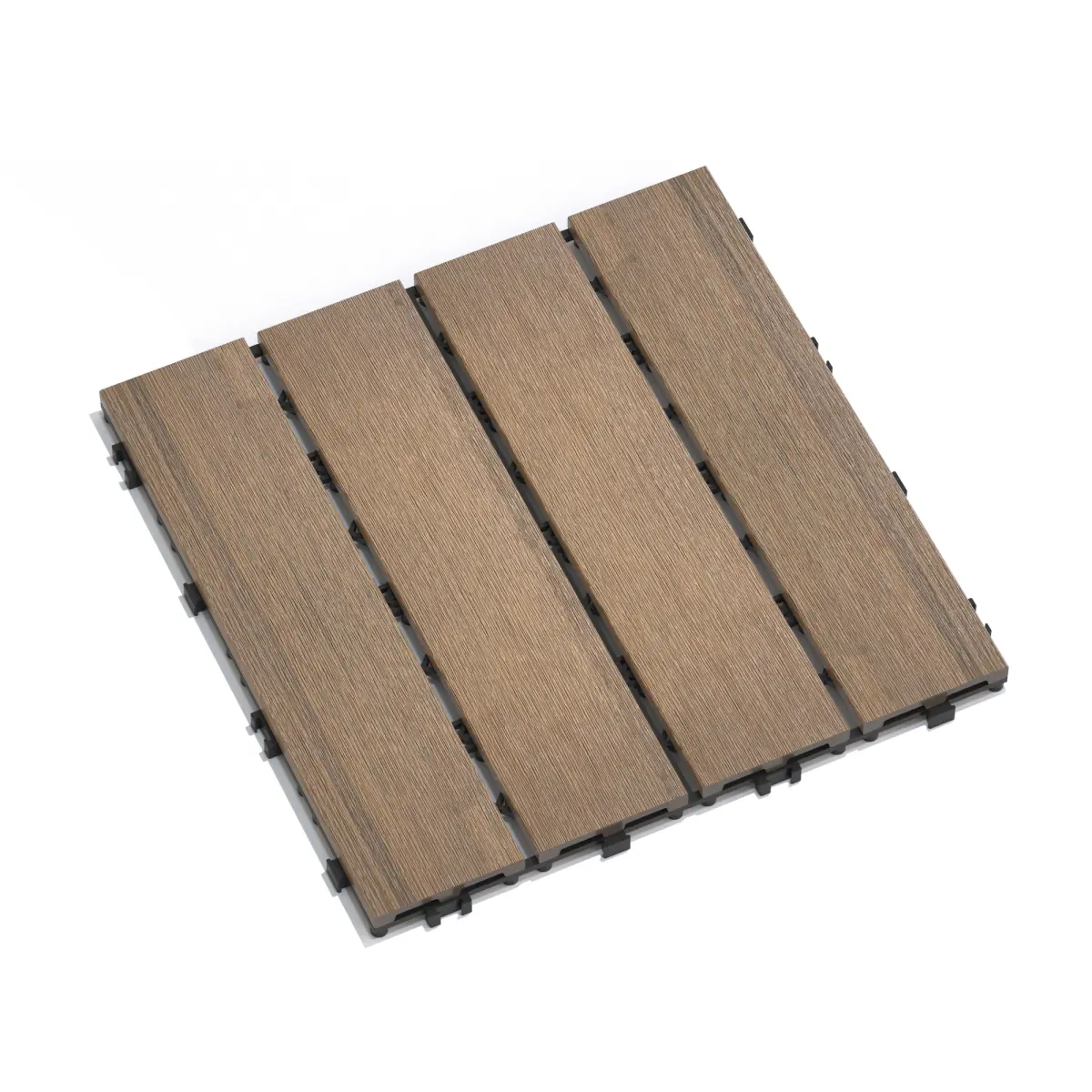 Patio Floor Tiles Pack of 11/22  WPC Wood-Plastic Composite Patio Deck Tiles DIY Interlocking Decking Tiles, Quick Deck Floor Tile, Court Tile, Water Resistant Indoor Outdoor -11.8" Oak
