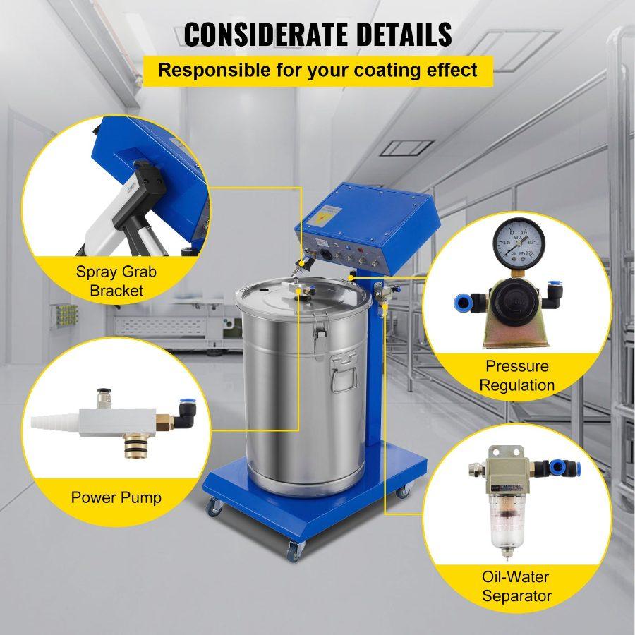 New Electrostatic Spray Powder Coating System Machine Spraying Gun Paint System Powder Coating Equipment