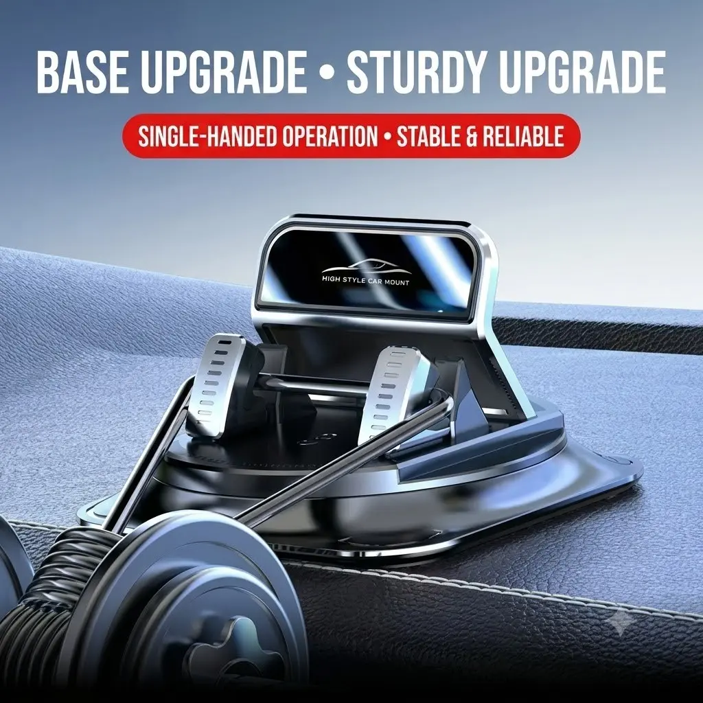 Super Stable Car Phone Holder, 360° Rotating Dashboard Mount, Secure Smartphone Mount, Industrial Grade Adhesive Base, Shockproof Non-Slip Design, Secure Phone Placement, Cell Phone Holder For Car, Car Phone Stand