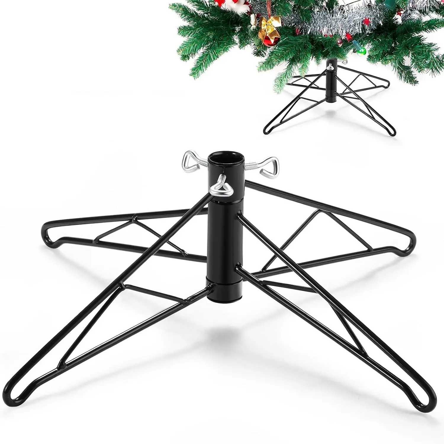 Christmas Tree Stands Metal Folding Artificial Christmas Tree Legs Replacement Holder Base for Xmas Winter Holiday New Year Decorations (dark Green, 18 Inch)