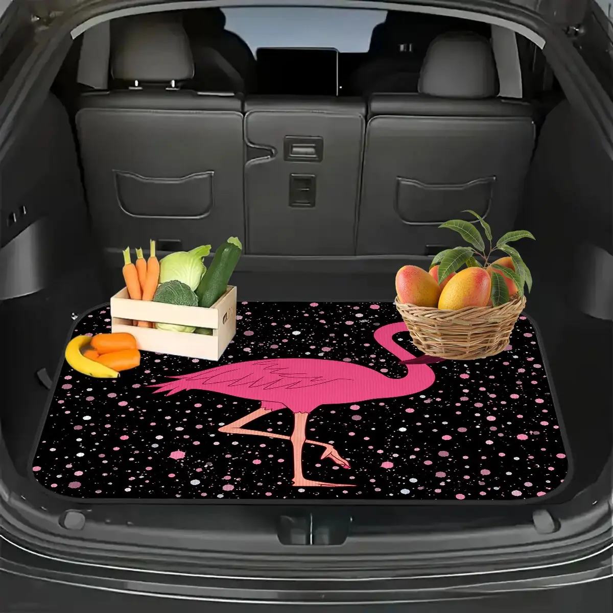 Cute Flamingo Car Trunk Mat, Waterproof & Dirt-Proof, Anti-Slip, Universal Fit for Suvs & Sedans, Easy Clean, Ideal Gift for Women