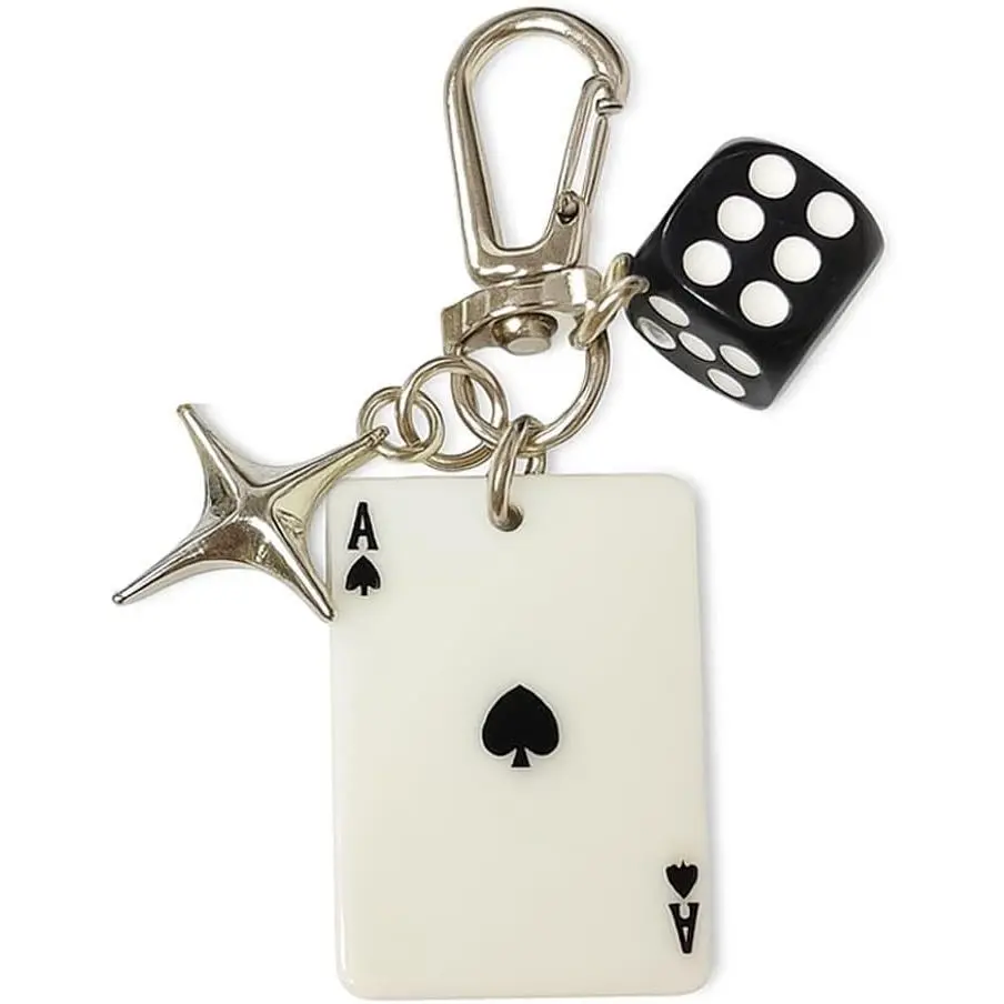 Dice Keychain, Poker Dice Keychains With Star Pendant Spadea Ace Of Hearts Club Accessories For Bags Car Charm Gifts