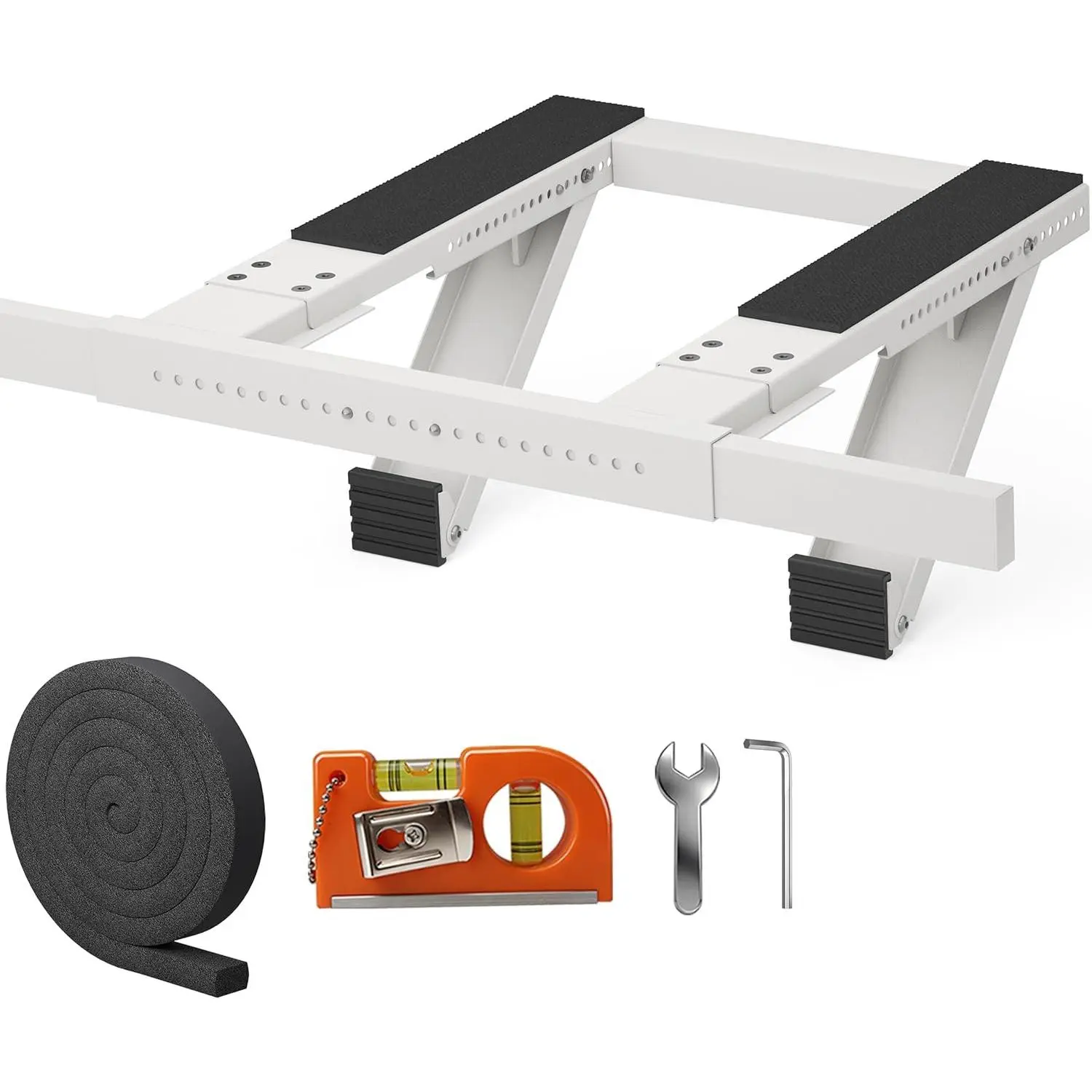 No-Drilling Window Air Conditioner Support Bracket, AC Holder Stand Mount Fit 17"–41" single double hung window 3"–10" wall. No-drill, no-damage mount. Rust-resistant. Hold 300LBS. Seals heat & noise