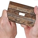 Rustic Brown Wood Grain Decorative Light Switch Cover 1 Gang Single Toggle Switch Wall Cover Device Faceplate for Bedroom 5 X 3 IN