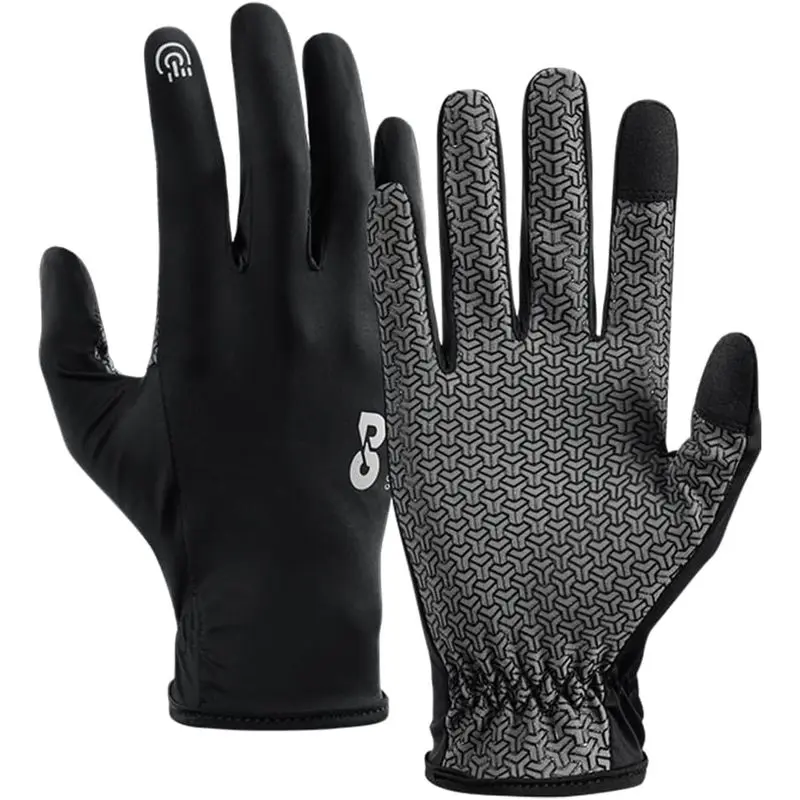Unisex Thin Fit Full Finger Touchscreen Gloves - Lightweight, UV-Protective for Hiking, Running, Driving