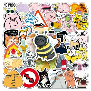 50pcs Meme Graffiti Stickers, Funny Office Stickers, Ideal for Scrapbooks, Diaries, Laptops, Water Bottles, Cars, Positive Gift Ideas