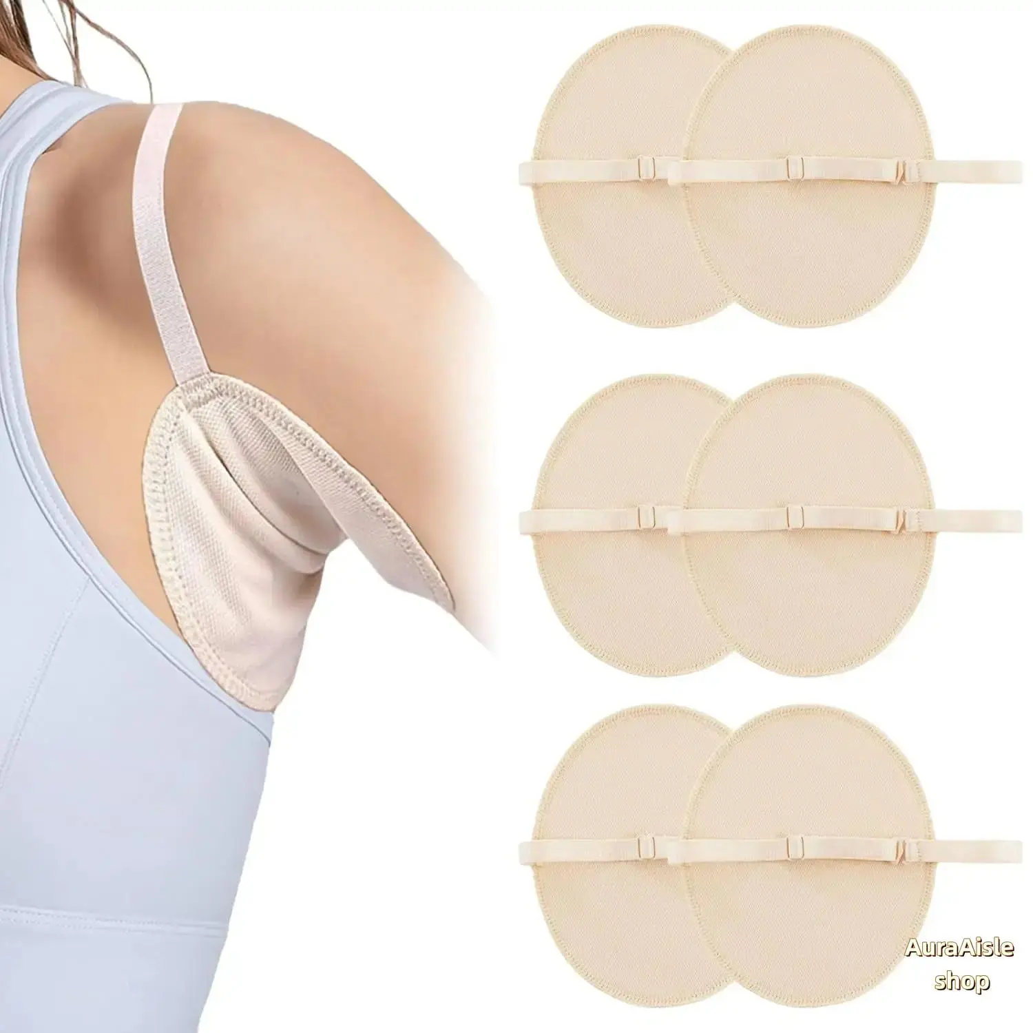 Reusable Unisex Underarm Sweat Pads 3 Pairs Multi-Pack, Breathable Sweat-Absorbing Antiperspirant Shields, Unscented Comfort Body Care Accessory, Ideal For Daily Wear, Sweat Protection And Stain Prevention For Clothing