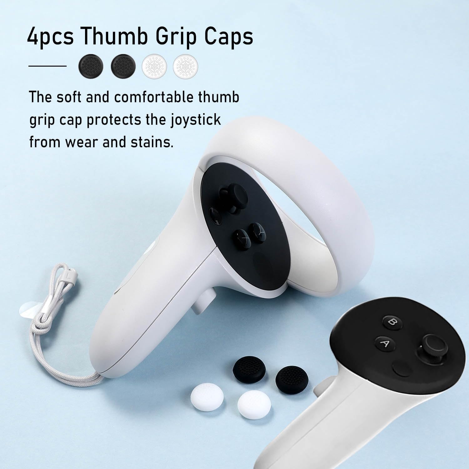 2 Pack Thumbsticks Replacement for Meta Oculus Quest 2 Controller, Custom Analog Joystick Thumb Sticks Repair Kit Buttons for Meta Quest 3, for Meta Quest Pro