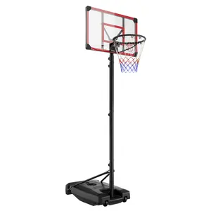 Portable Basketball Hoop Outdoor & Indoor, 1.6m to 2.6m/1.6m to 2.1m Stepless Adjustable Height, Portable Basketball Hoop with Wheels for Backyard, Driveway and Court