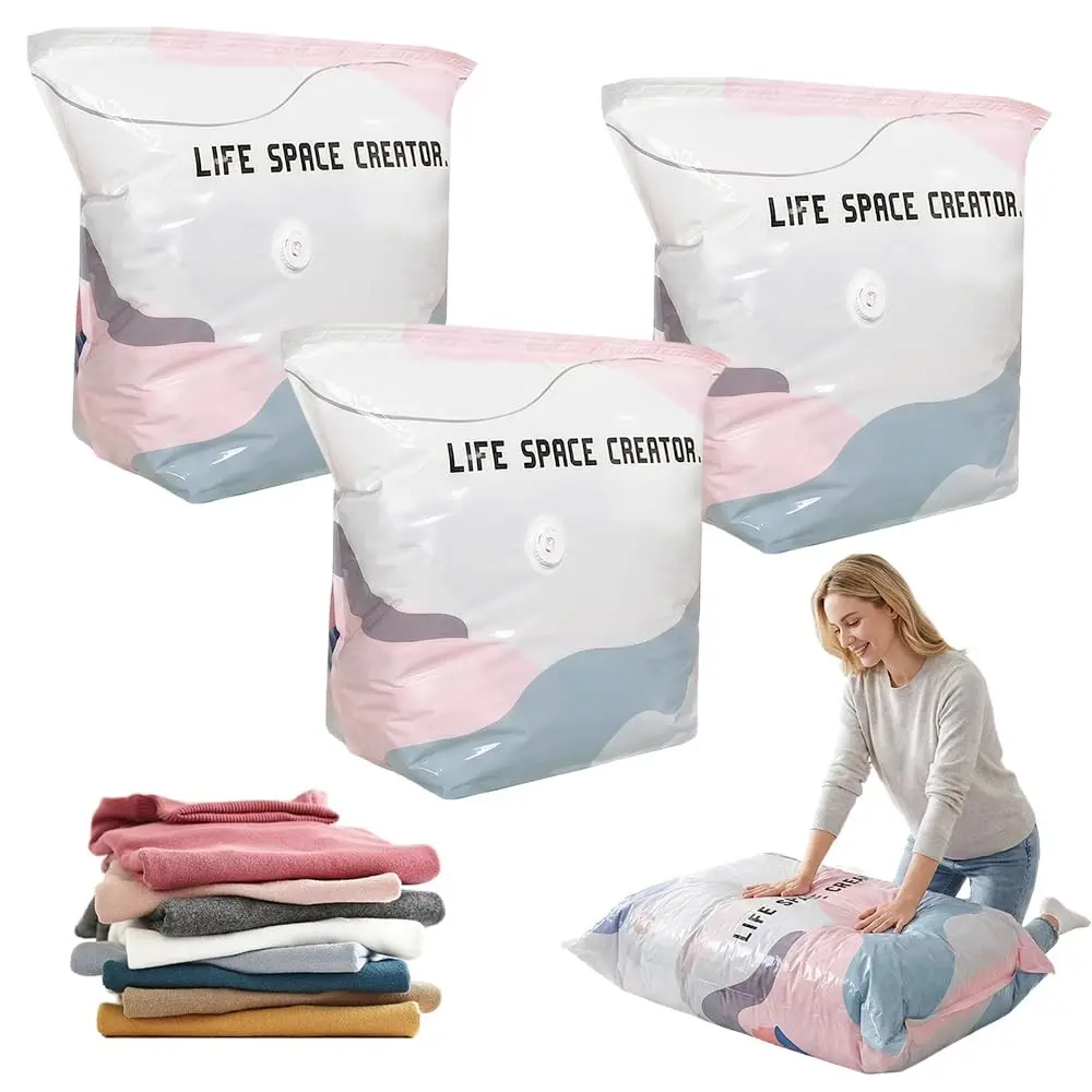 Vacuum Storage Bag, 2026 New Vacuum Packing Bag, Ideal for Clothes, Down Blankets, Travel, Home Comfort Blanket, Bedding Compression, Space Saving, Compression Storage Bags
