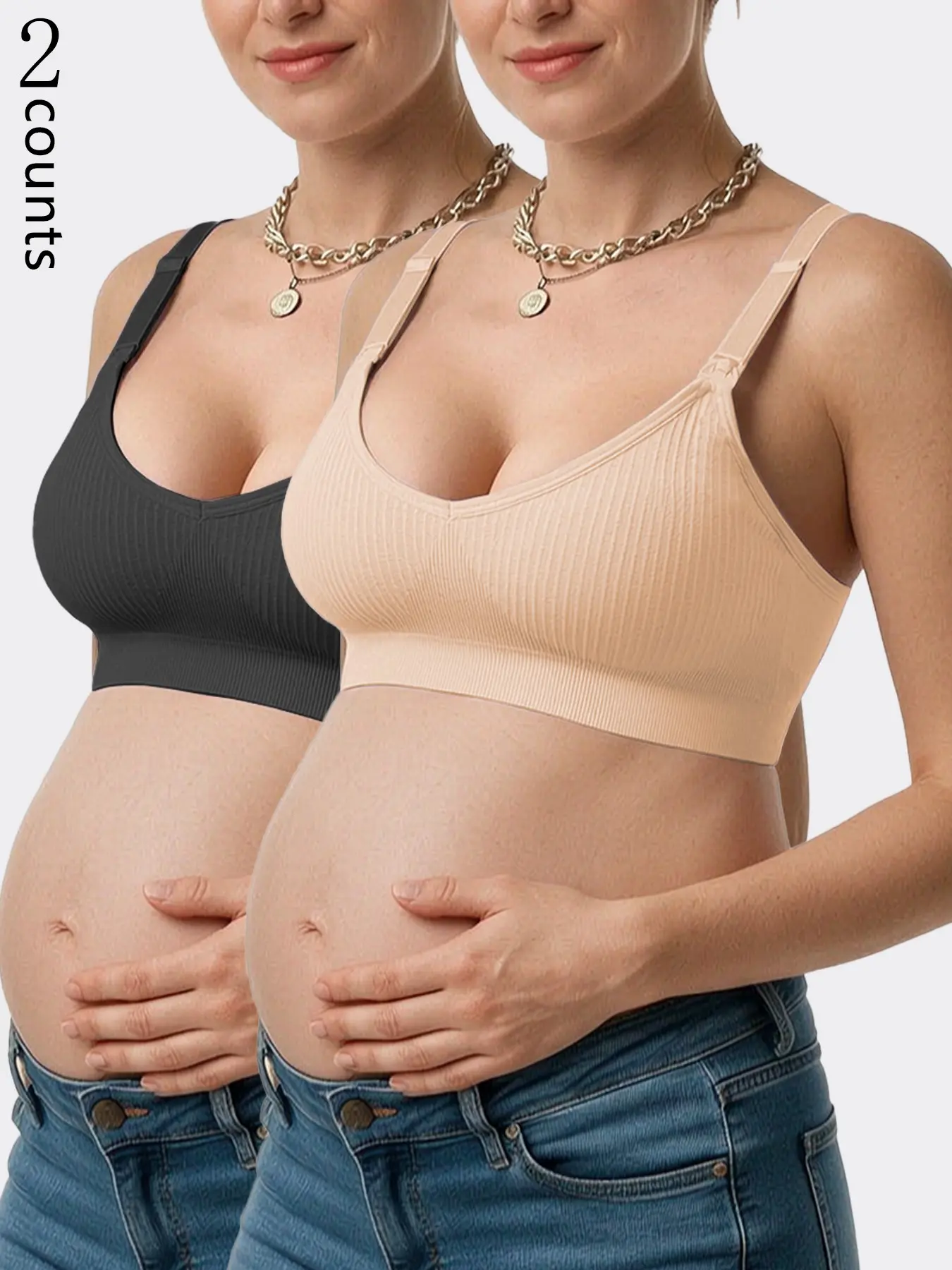 Breastfeeding Bra with Single Hand Buckle, Comfortable Seamless Nursing Bra, Medium Support Wirefree Prenatal Lingerie, Racerback Style Maternity Bras
