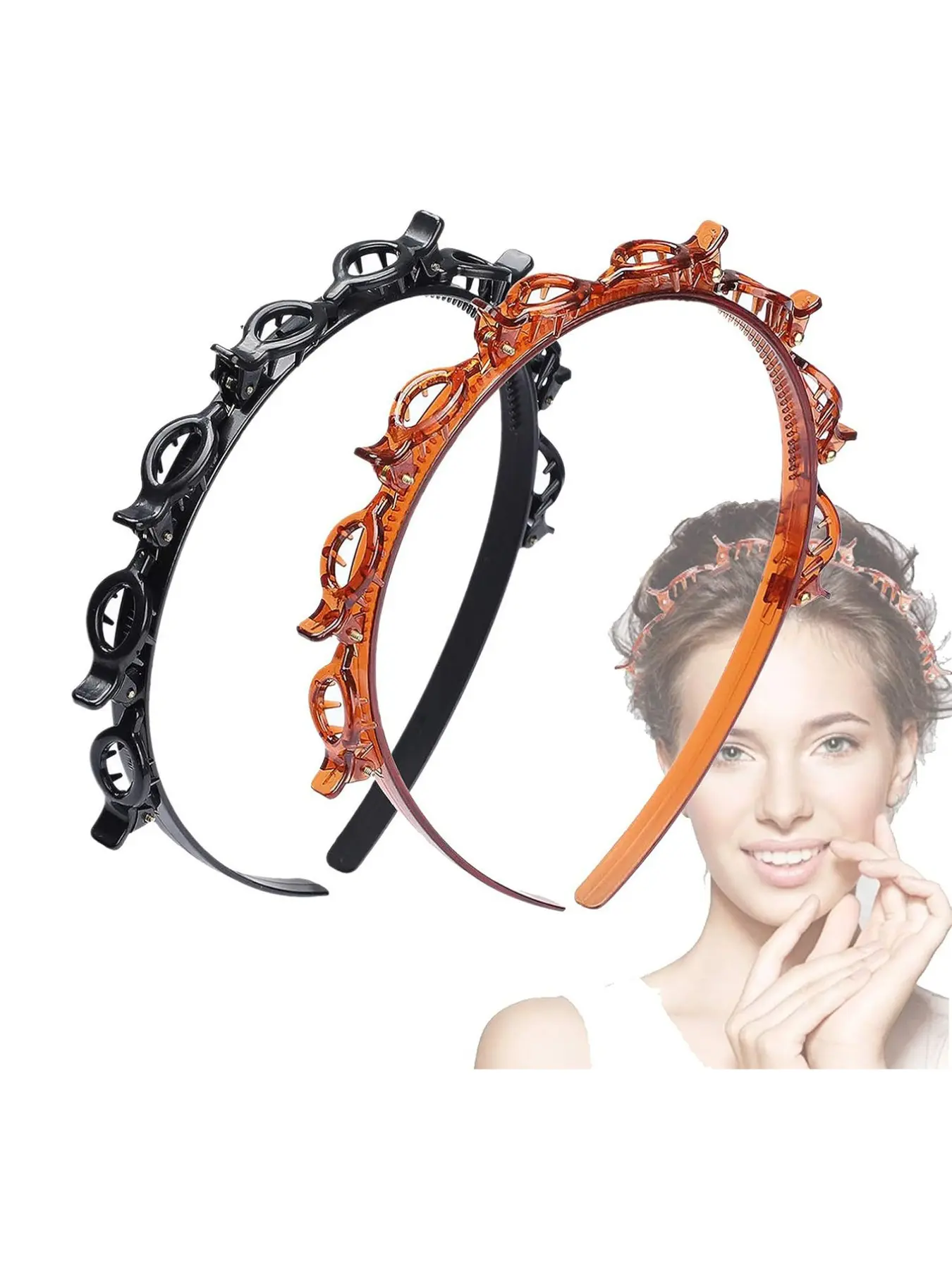 Cute Hair Clip Decor Hairband , Novelty Multifunction Hair Hoop with Clips, Fashionable Hair Accessories for Women, Summer Hair Accessories, Minimalist Headwear, Trendy Hair Hoop, Fashion Headbands
