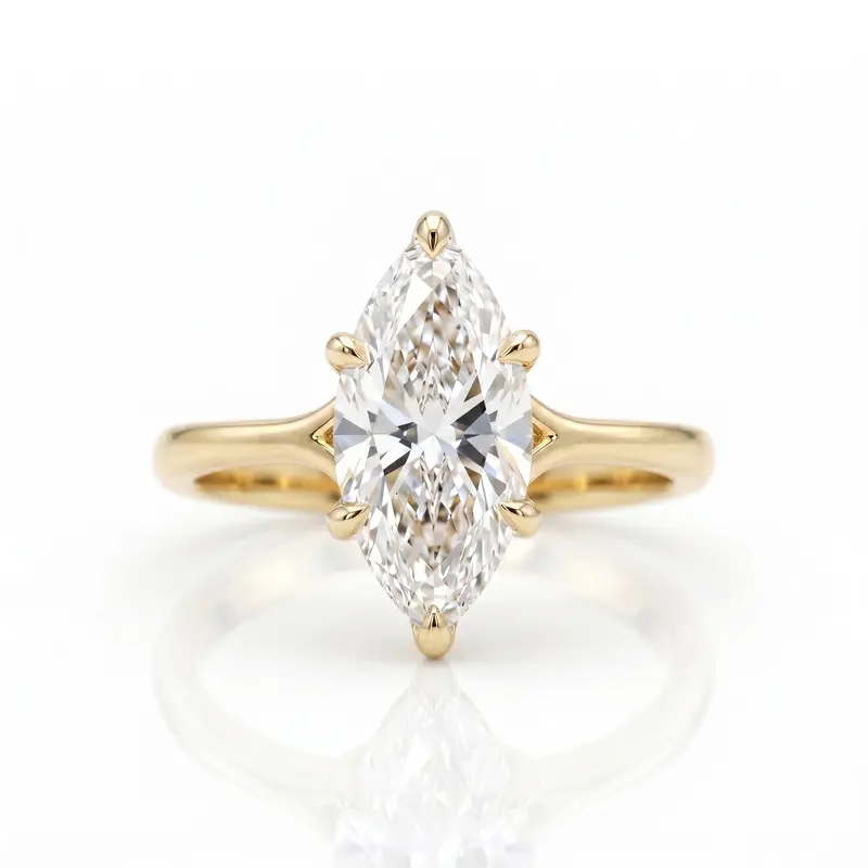 Tk Hot Selling 2CT Marquise Ring for Women Gold Plated 5A Cubic Zirconia Wedding Engagement Jewelry Ring