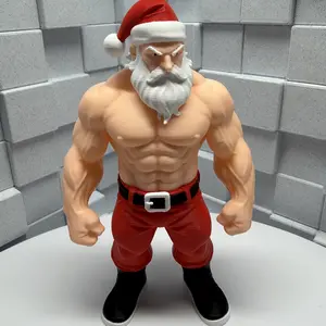 New Edition Premium Muscular Santa Claus, Home Decoration, Household Protection and Evil Repellent Gift, Creative Desktop Display Collectible, Exclusive Design Birthday Gift for Friends, Office Relax, Stylized Figure, Desktop Decoration Enthusiast