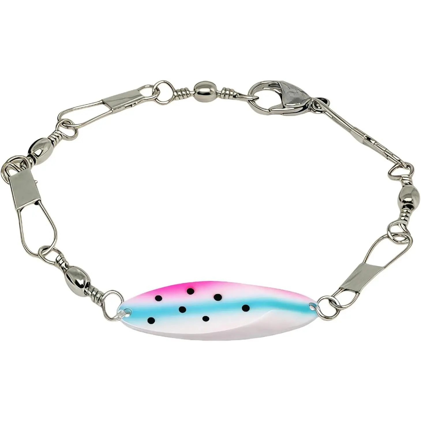 Fishing Lure Bracelet for Men Women, Adjustable  Fisherman Bracelet  with Spoon Lure and Swivels, Anglers and Outdoor Lovers Gifts