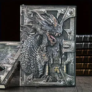 1pc，Vintage Style 3D Dragon Embossed Leather-Look Notebook, Perfect Gift for Holidays, Ideal for Sketching and Travel Journaling
