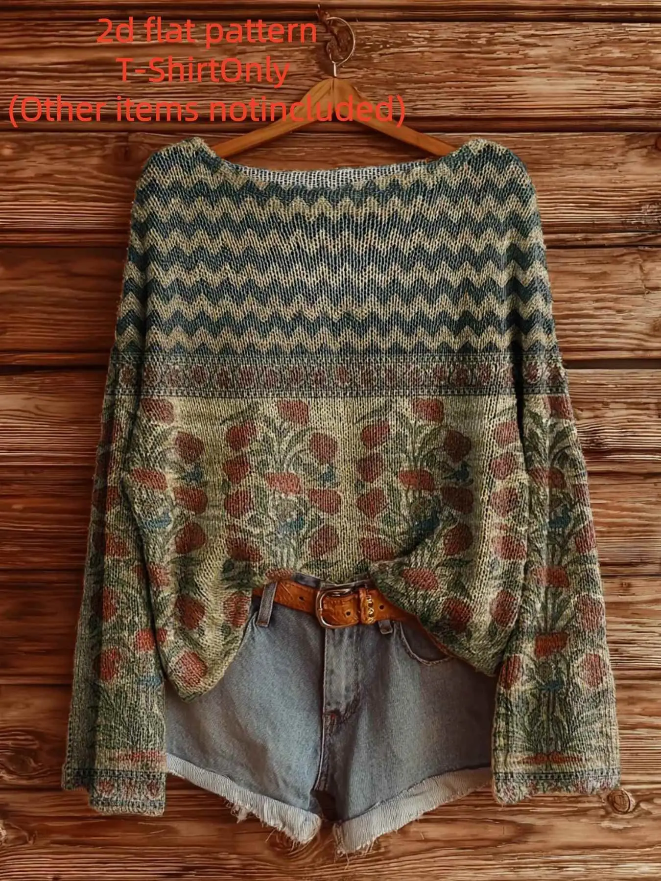 Women's Long Sleeve Top, Fall Winter Fashion, One-Shoulder Design, Digital Print, Trendy Ladies' Clothing, Casual Style