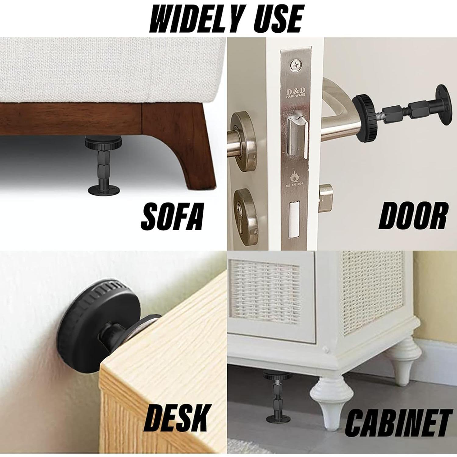 8 Pcs Adjustable Threaded Headboard Stoppers/Bumper Against Wall, Behind Bed Frame Protector Antishake Tool, Bed Shake Support Stabilizer Device for Anti-Knocking,Banging, Metal